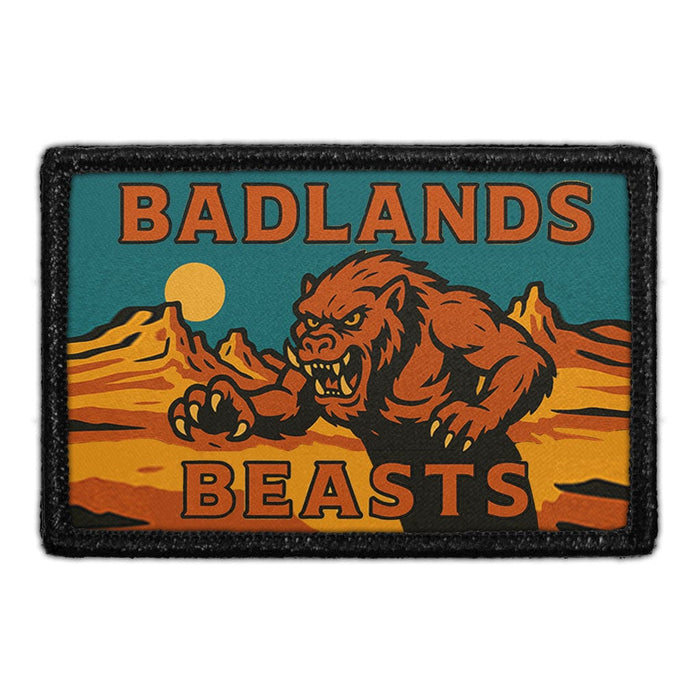 BADLANDS BEASTS Meta Data - Crop Image Text - - Removable Patch - Pull Patch - Removable Patches For Authentic Flexfit and Snapback Hats
