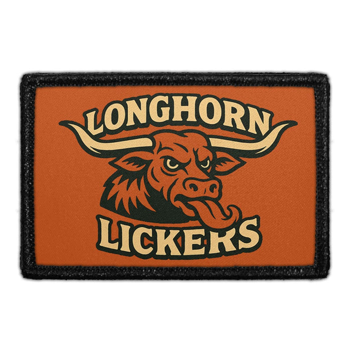 LONGHORN LICKERS Meta Data - Crop Image Text - - Removable Patch - Pull Patch - Removable Patches For Authentic Flexfit and Snapback Hats