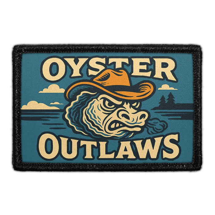 OYSTER OUTLAWS Meta Data - Crop Image Text - - Removable Patch - Pull Patch - Removable Patches For Authentic Flexfit and Snapback Hats