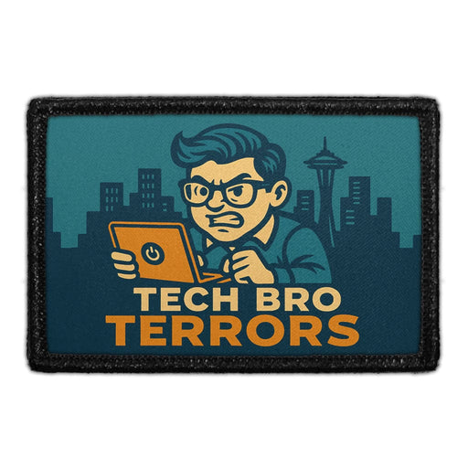 TECH BRO TERRORS Meta Data - Crop Image Text - - Removable Patch - Pull Patch - Removable Patches For Authentic Flexfit and Snapback Hats