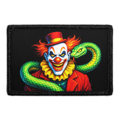 CIRCUS SERPENT - SCARY CLOWN Meta Data - Crop Image Text - - Removable Patch - Pull Patch - Removable Patches For Authentic Flexfit and Snapback Hats