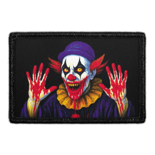 THE BLOOD MIME - SCARY CLOWN Meta Data - Crop Image Text - - Removable Patch - Pull Patch - Removable Patches For Authentic Flexfit and Snapback Hats