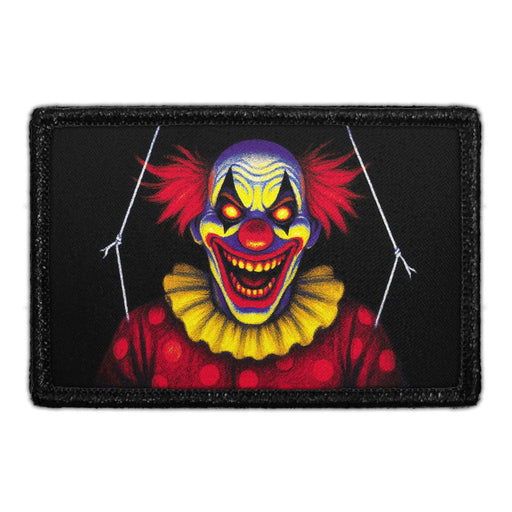 THE MARIONETTE - SCARY CLOWN Meta Data - Crop Image Text - - Removable Patch - Pull Patch - Removable Patches For Authentic Flexfit and Snapback Hats