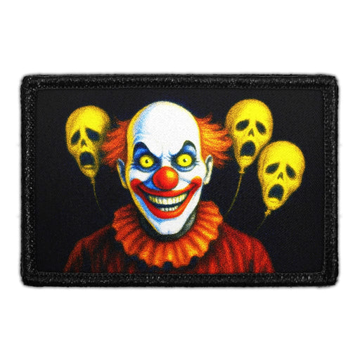 BALLOONS OF THE DAMNED - SCARY CLOWN Meta Data - Crop Image Text - - Removable Patch - Pull Patch - Removable Patches For Authentic Flexfit and Snapback Hats