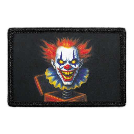 JACK-IN-THE-BOX FROM HELL - SCARY CLOWN Meta Data - Crop Image Text - - Removable Patch - Pull Patch - Removable Patches For Authentic Flexfit and Snapback Hats