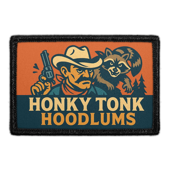 HONKY TONK HOODLUMS Meta Data - Crop Image Text - - Removable Patch - Pull Patch - Removable Patches For Authentic Flexfit and Snapback Hats