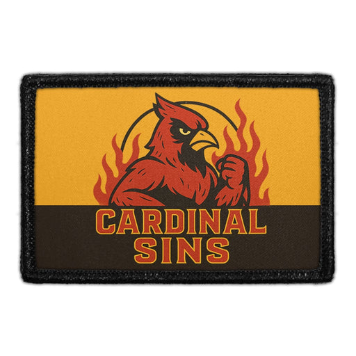 CARDINAL SINS Meta Data - Crop Image Text - - Removable Patch - Pull Patch - Removable Patches For Authentic Flexfit and Snapback Hats