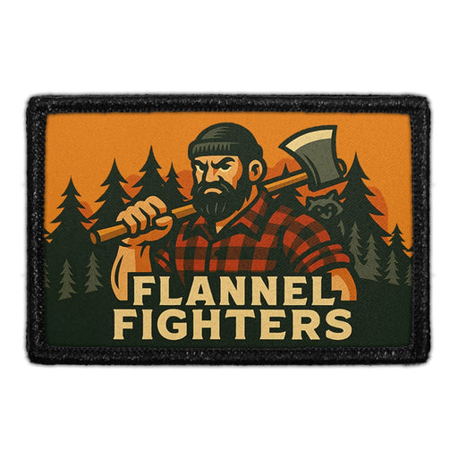 FLANNEL FIGHTERS Meta Data - Crop Image Text - - Removable Patch - Pull Patch - Removable Patches For Authentic Flexfit and Snapback Hats