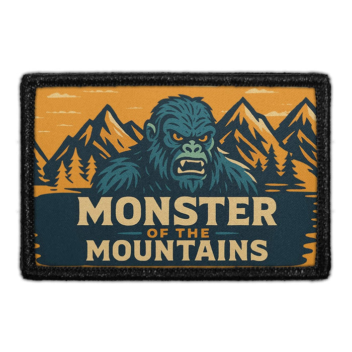MONSTER OF THE MOUNTAIN Meta Data - Crop Image Text - - Removable Patch - Pull Patch - Removable Patches For Authentic Flexfit and Snapback Hats