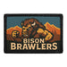 BISON BRAWLERS Meta Data - Crop Image Text - - Removable Patch - Pull Patch - Removable Patches For Authentic Flexfit and Snapback Hats