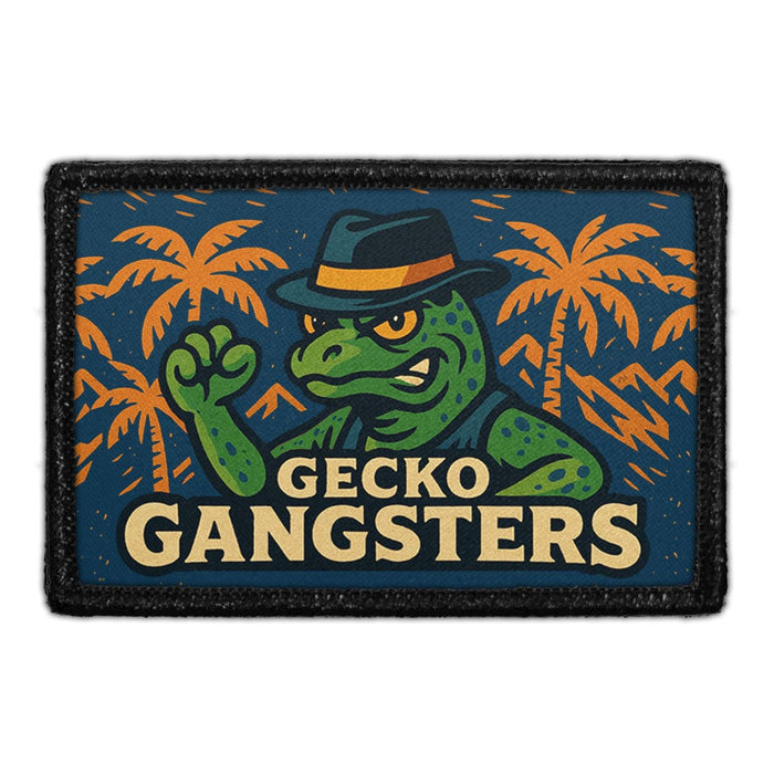 GECKO GANGSTERS Meta Data - Crop Image Text - - Removable Patch - Pull Patch - Removable Patches For Authentic Flexfit and Snapback Hats