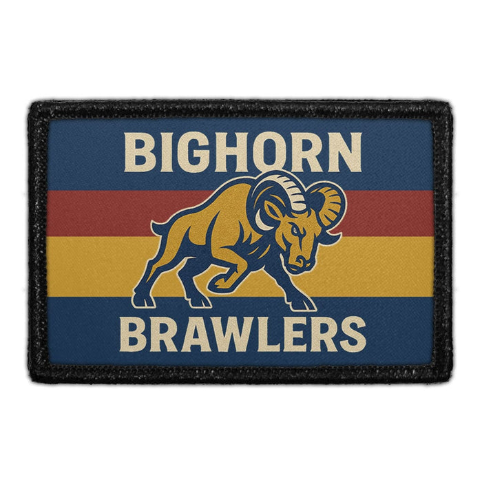 BIG HORN BRAWLERS Meta Data - Crop Image Text - - Removable Patch - Pull Patch - Removable Patches For Authentic Flexfit and Snapback Hats