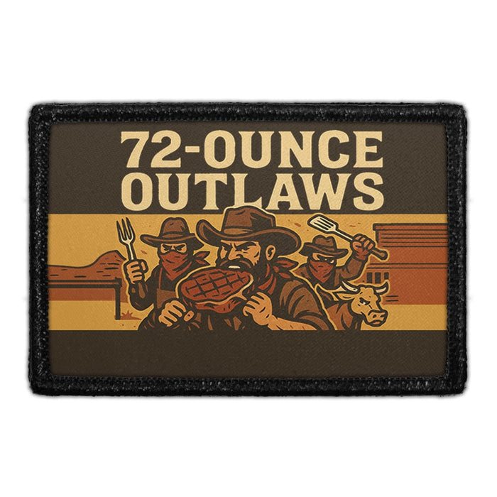 72-OUNCE OUTLAWS Meta Data - Crop Image Text - - Removable Patch - Pull Patch - Removable Patches For Authentic Flexfit and Snapback Hats