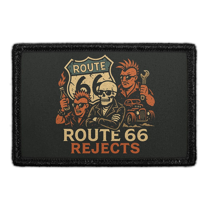 ROUTE 66 REJECTS Meta Data - Crop Image Text - - Removable Patch - Pull Patch - Removable Patches For Authentic Flexfit and Snapback Hats