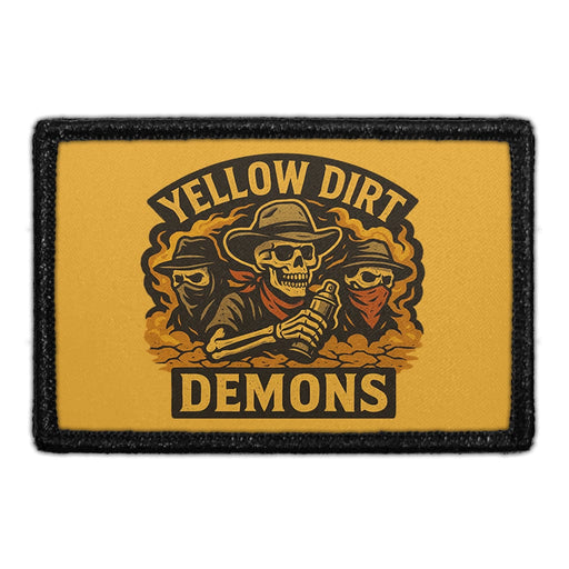 YELLOW DIRT DEMONS Meta Data - Crop Image Text - - Removable Patch - Pull Patch - Removable Patches For Authentic Flexfit and Snapback Hats