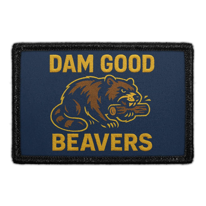 DAM GOOD BEAVERS Meta Data - Crop Image Text - - Removable Patch - Pull Patch - Removable Patches For Authentic Flexfit and Snapback Hats