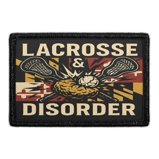 LACROSSE & DISORDER Meta Data - Crop Image Text - - Removable Patch - Pull Patch - Removable Patches For Authentic Flexfit and Snapback Hats