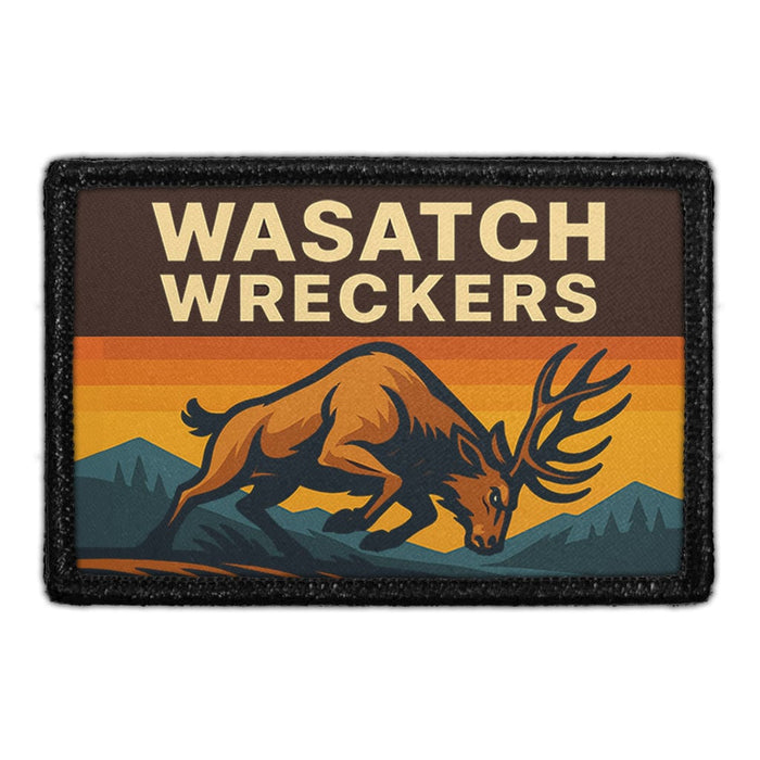 WASATCH WRECKERS Meta Data - Crop Image Text - - Removable Patch - Pull Patch - Removable Patches For Authentic Flexfit and Snapback Hats
