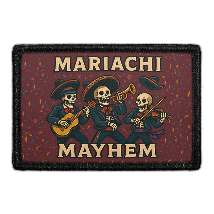 MARIACHI MAYHEM Meta Data - Crop Image Text - - Removable Patch - Pull Patch - Removable Patches For Authentic Flexfit and Snapback Hats