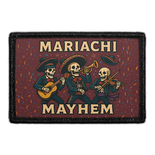 MARIACHI MAYHEM Meta Data - Crop Image Text - - Removable Patch - Pull Patch - Removable Patches For Authentic Flexfit and Snapback Hats