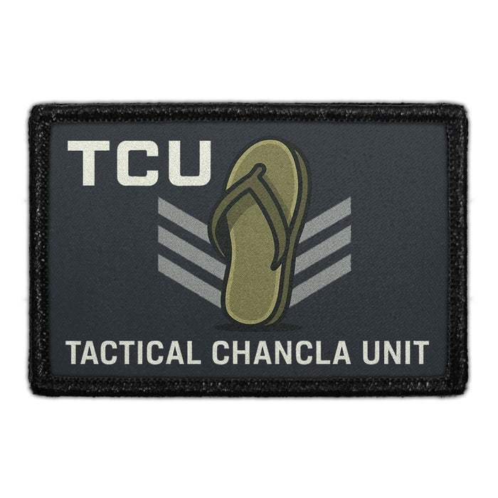 TACTICAL CHANCLA UNIT (TCU) Meta Data - Crop Image Text - - Removable Patch - Pull Patch - Removable Patches For Authentic Flexfit and Snapback Hats