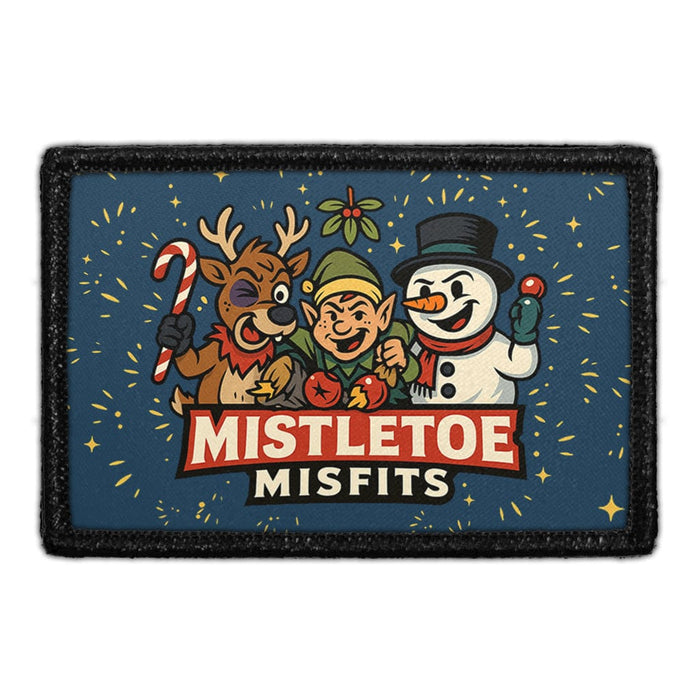 MISTLETOE MISFITS Meta Data - Crop Image Text - - Removable Patch - Pull Patch - Removable Patches For Authentic Flexfit and Snapback Hats