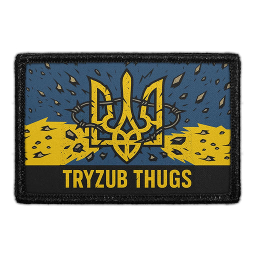 TRYZUB THUGS Meta Data - Crop Image Text - - Removable Patch - Pull Patch - Removable Patches For Authentic Flexfit and Snapback Hats