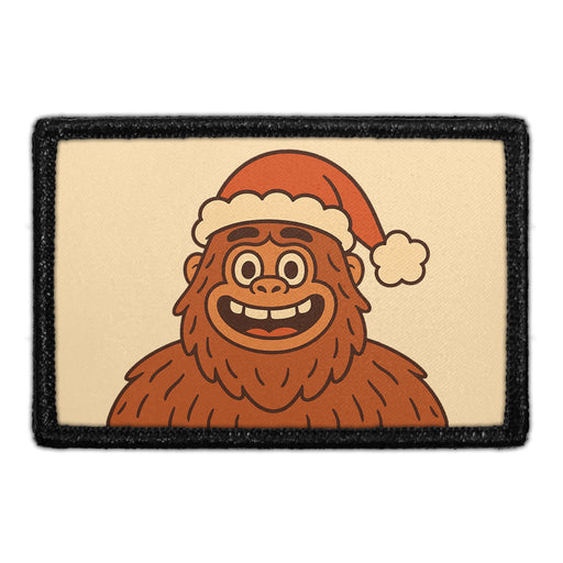 BIGFOOT WITH SANTA HAT Meta Data - Crop Image Text - - Removable Patch - Pull Patch - Removable Patches For Authentic Flexfit and Snapback Hats
