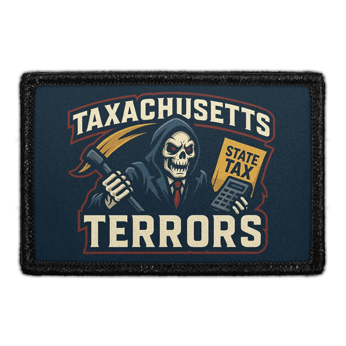 TAXACHUSETTS TERRORS Meta Data - Crop Image Text - - Removable Patch - Pull Patch - Removable Patches For Authentic Flexfit and Snapback Hats