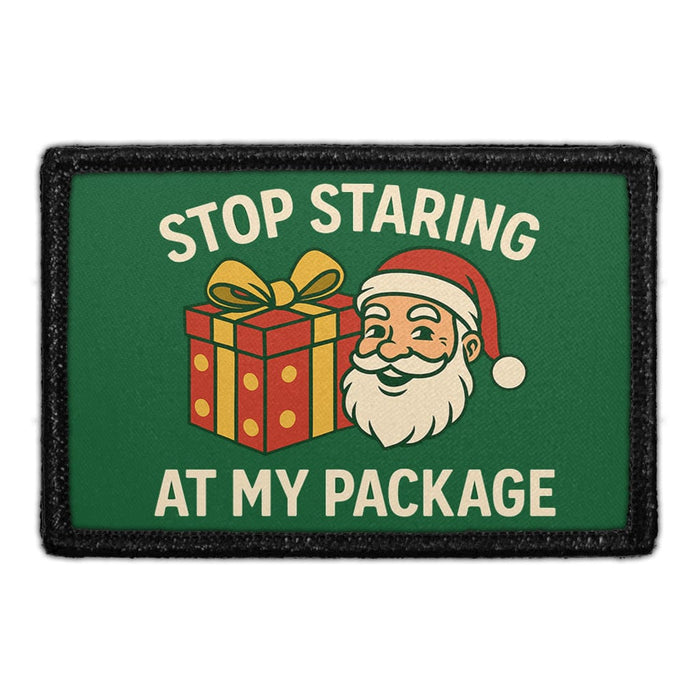 STOP STARING AT MY PACKAGE Meta Data - Crop Image Text - - Removable Patch - Pull Patch - Removable Patches For Authentic Flexfit and Snapback Hats