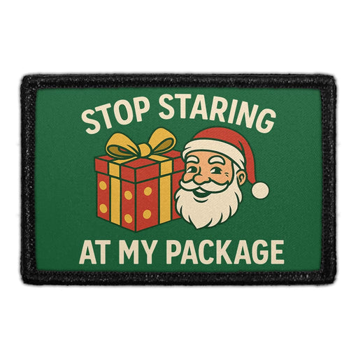 STOP STARING AT MY PACKAGE Meta Data - Crop Image Text - - Removable Patch - Pull Patch - Removable Patches For Authentic Flexfit and Snapback Hats