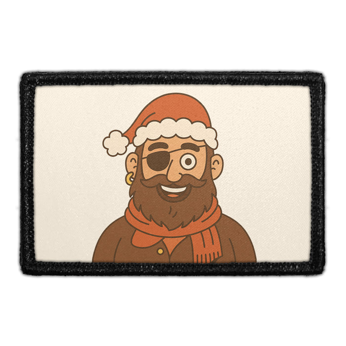 PIRATE WITH SANTA HAT Meta Data - Crop Image Text - - Removable Patch - Pull Patch - Removable Patches For Authentic Flexfit and Snapback Hats