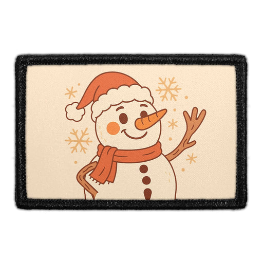 SNOWMAN WITH SANTA HAT Meta Data - Crop Image Text - - Removable Patch - Pull Patch - Removable Patches For Authentic Flexfit and Snapback Hats