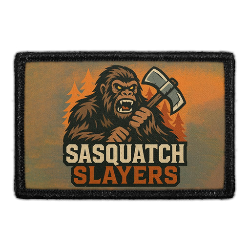 SASQUATCH SLAYERS Meta Data - Crop Image Text - - Removable Patch - Pull Patch - Removable Patches For Authentic Flexfit and Snapback Hats