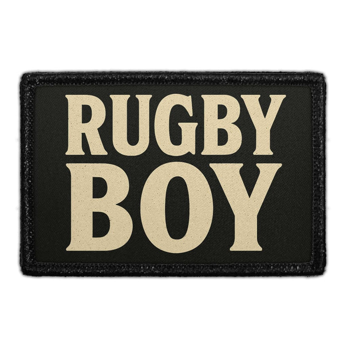 RUGBY BOY  Meta Data - Crop Image Text - - Removable Patch - Pull Patch - Removable Patches For Authentic Flexfit and Snapback Hats