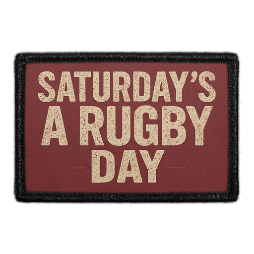 SATURDAY'S A RUGBY DAY  Meta Data - Crop Image Text - - Removable Patch - Pull Patch - Removable Patches For Authentic Flexfit and Snapback Hats
