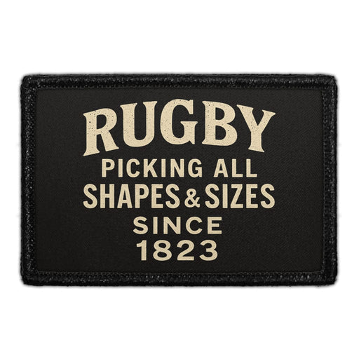 RUGBY - PICKING ALL SHAPES & SIZES SINCE 1823  Meta Data - Crop Image Text - - Removable Patch - Pull Patch - Removable Patches For Authentic Flexfit and Snapback Hats