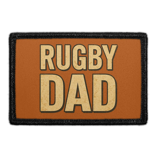 RUGBY DAD  Meta Data - Crop Image Text - - Removable Patch - Pull Patch - Removable Patches For Authentic Flexfit and Snapback Hats
