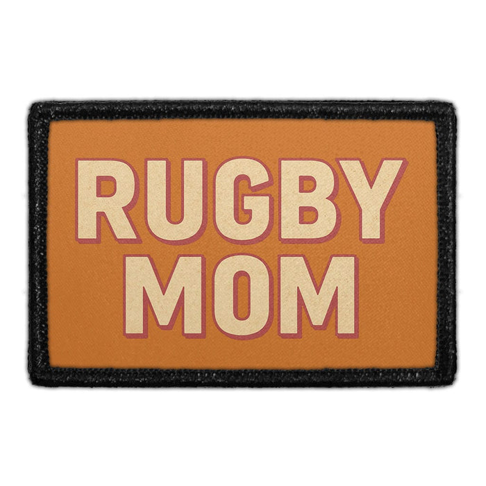 RUGBY MOM  Meta Data - Crop Image Text - - Removable Patch - Pull Patch - Removable Patches For Authentic Flexfit and Snapback Hats