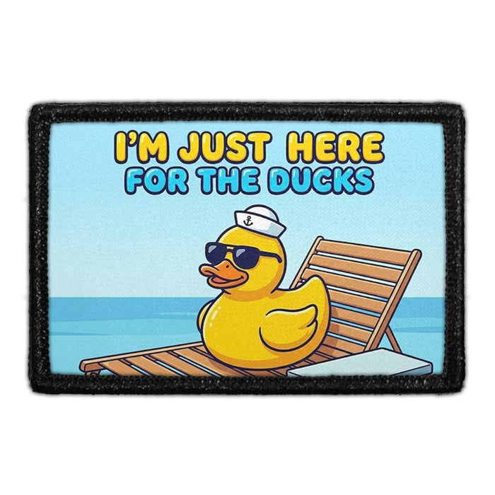 I'M JUST HERE FOR THE DUCKS  Meta Data - Crop Image Text - - Removable Patch - Pull Patch - Removable Patches For Authentic Flexfit and Snapback Hats