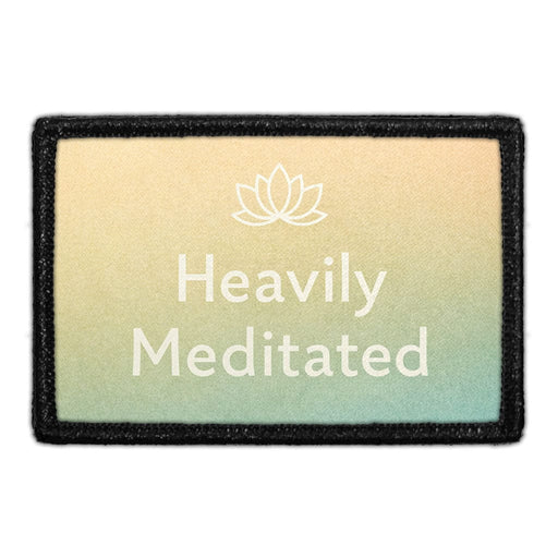 Heavily Meditated  Meta Data - Crop Image Text - - Removable Patch - Pull Patch - Removable Patches For Authentic Flexfit and Snapback Hats