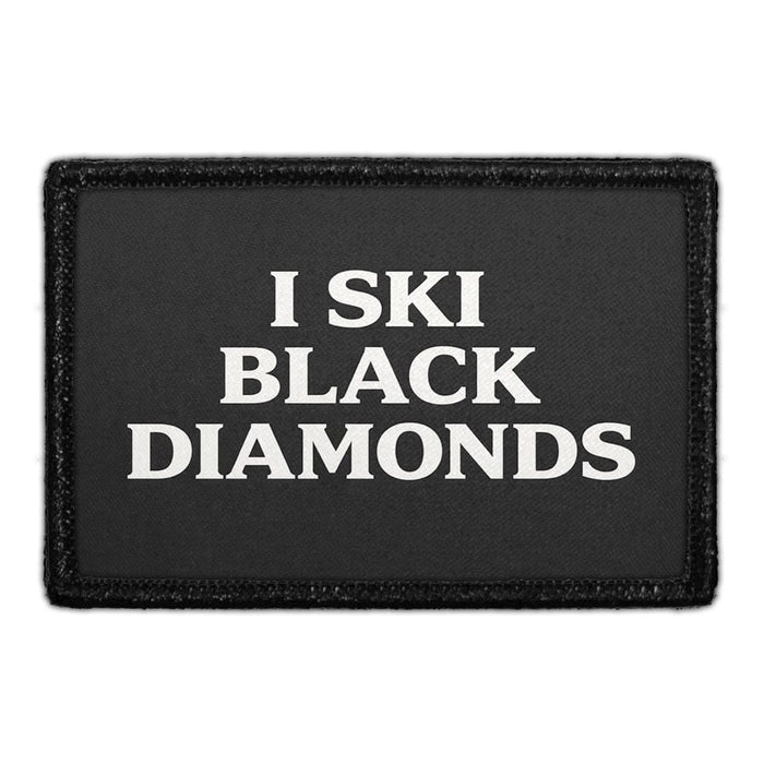 I Ski Black Diamonds  Meta Data - Crop Image Text - - Removable Patch - Pull Patch - Removable Patches For Authentic Flexfit and Snapback Hats