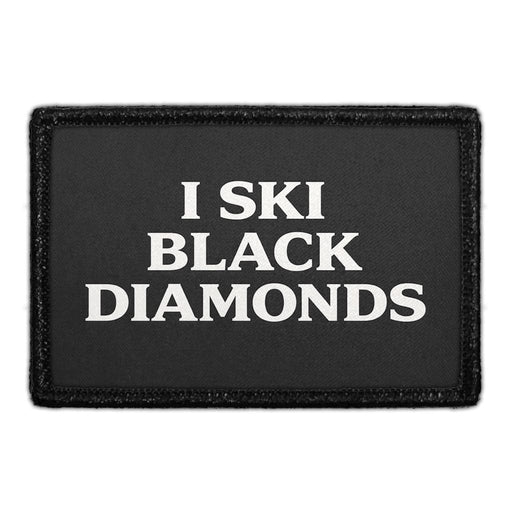 I Ski Black Diamonds  Meta Data - Crop Image Text - - Removable Patch - Pull Patch - Removable Patches For Authentic Flexfit and Snapback Hats