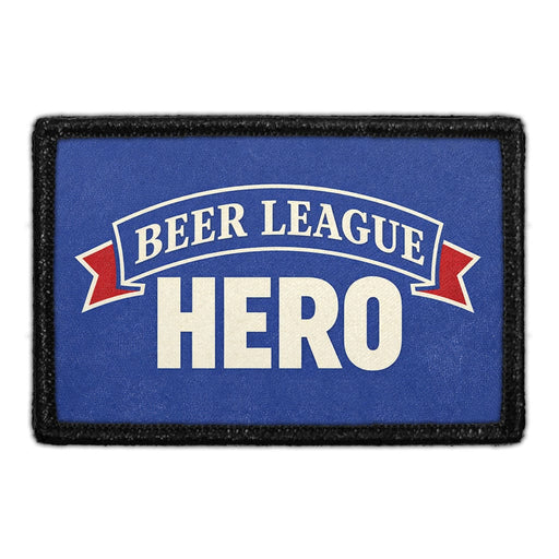 Beer League Hero  Meta Data - Crop Image Text - - Removable Patch - Pull Patch - Removable Patches For Authentic Flexfit and Snapback Hats