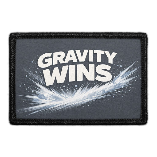 Gravity Wins  Meta Data - Crop Image Text - - Removable Patch - Pull Patch - Removable Patches For Authentic Flexfit and Snapback Hats
