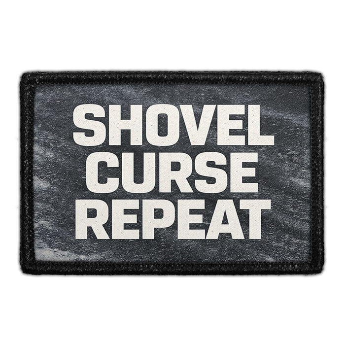 Shovel - Curse - Repeat  Meta Data - Crop Image Text - - Removable Patch - Pull Patch - Removable Patches For Authentic Flexfit and Snapback Hats