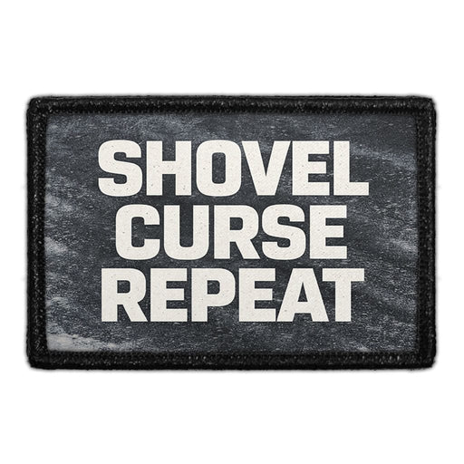 Shovel - Curse - Repeat  Meta Data - Crop Image Text - - Removable Patch - Pull Patch - Removable Patches For Authentic Flexfit and Snapback Hats