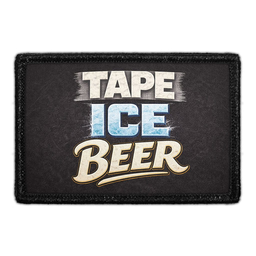 Tape - Ice - Beer  Meta Data - Crop Image Text - - Removable Patch - Pull Patch - Removable Patches For Authentic Flexfit and Snapback Hats