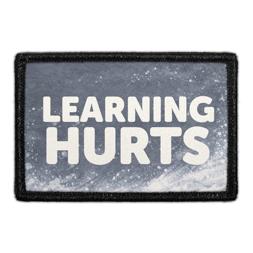 Learning Hurts  Meta Data - Crop Image Text - - Removable Patch - Pull Patch - Removable Patches For Authentic Flexfit and Snapback Hats