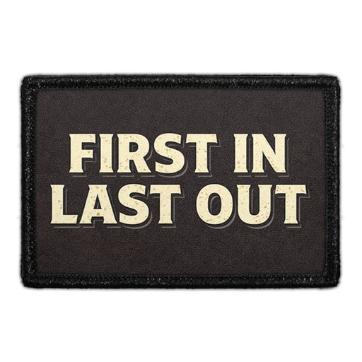 First In - Last Out  Meta Data - Crop Image Text - - Removable Patch - Pull Patch - Removable Patches For Authentic Flexfit and Snapback Hats